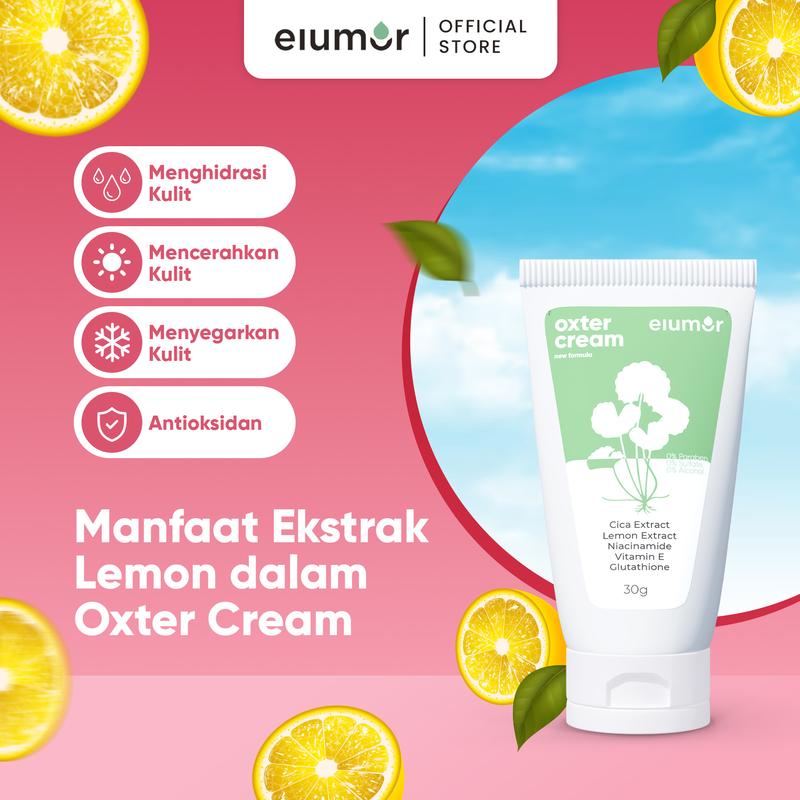 Elumor Oxter Cream 30g - Krim Pencerah Ketiak, Mengandung Niacinamide, Glutathione & Lemon, Pencerah Leher Hitam, Vitamin Mencerahkan Memutihkan Selangkangan 5