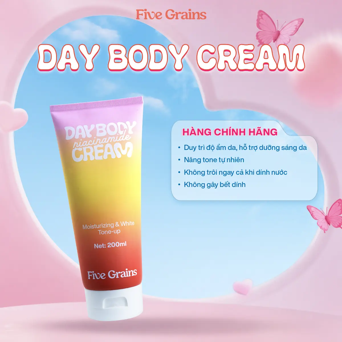 [I] Kem dưỡng Cao cấp Five Grains giúp làm trắng da Niacinamide, Alpha-Arbutin ban ngày 200ML - A10