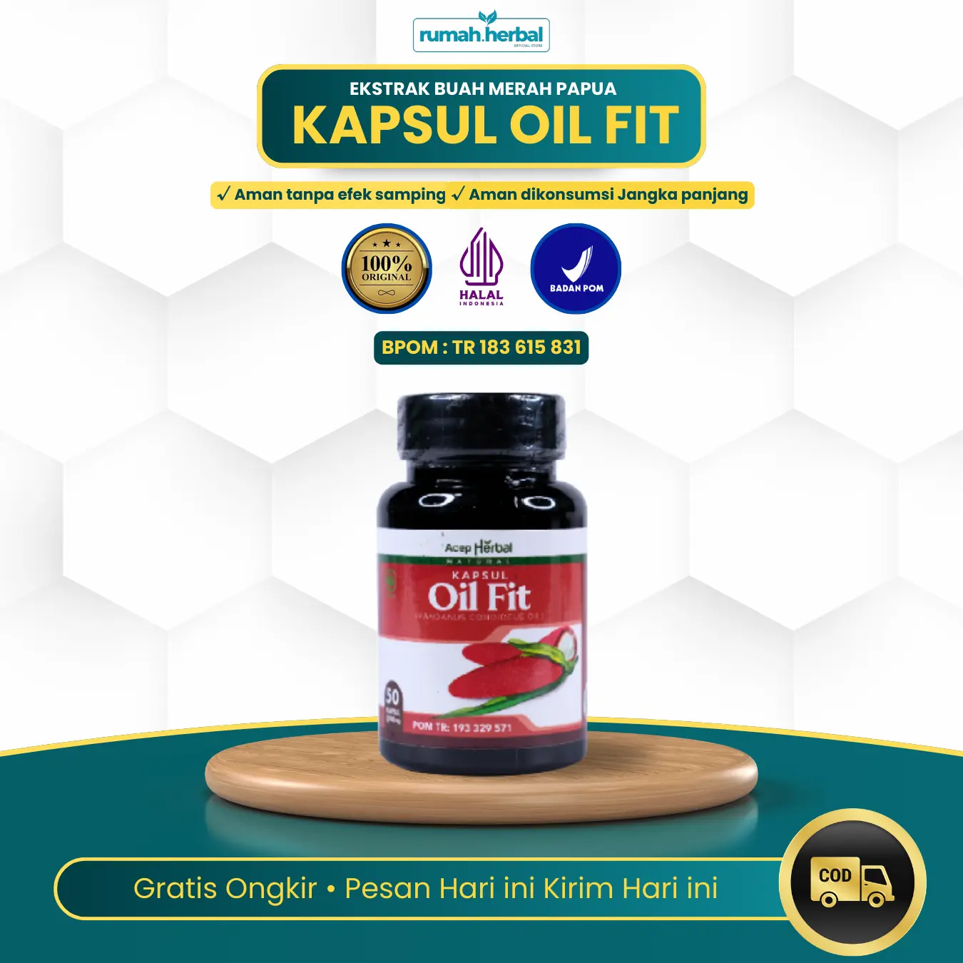 Kapsul Oil Fit Ekstrak Buah merah Asli papua isi 50 kapsul BPOM Halal MUI