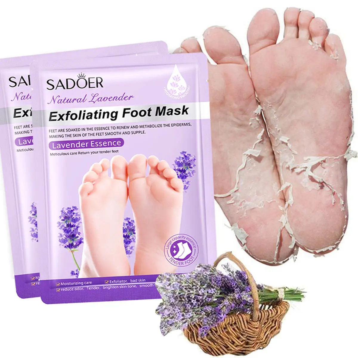 Foot Mask Remove Dead Skin Beriberi Calluses Itchy Feet Lavender Exfoliating Foot Mask Foot Film Whitening Moisturizing Exfoliating Foot Mask Foot Film Skin Care Foot Care
