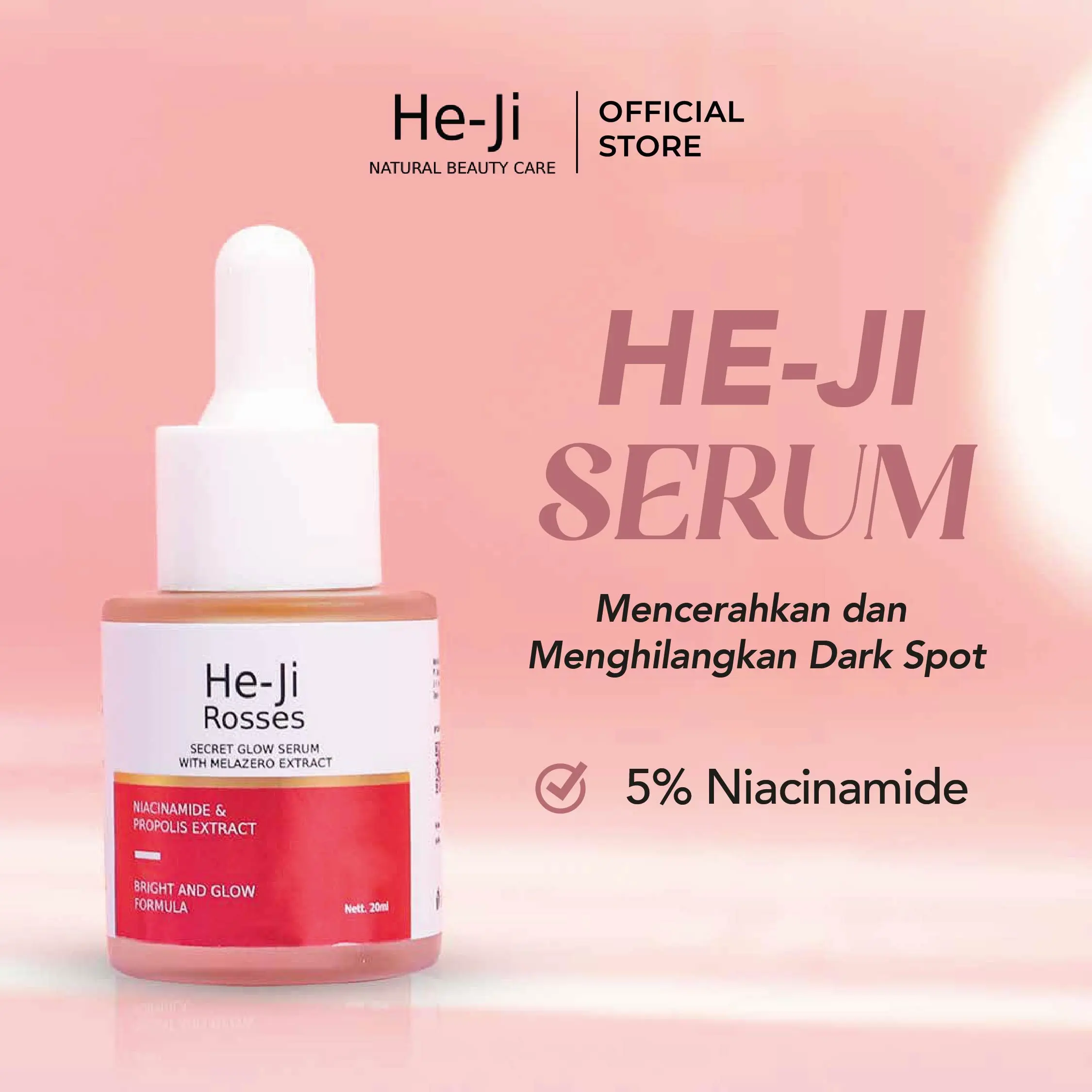 [He-Ji] PROMO Rosses Secret Glow Serum With Melazero Extract 20ml - Bright and Glow Formula