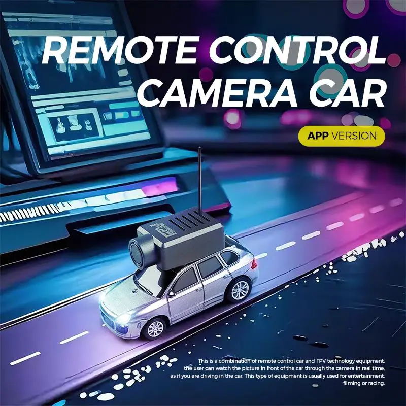 POKO Mobil RC Mini 1/64 FPV - Drift Car Kontrol APP, Kamera HD 720p, Transmisi WiFi Langsung, Gyro Stabilizer, Kecepatan Adjustable, Lampu LED, USB-C Recharge, Mainan Indoor/Outdoor & Balap Meja 2