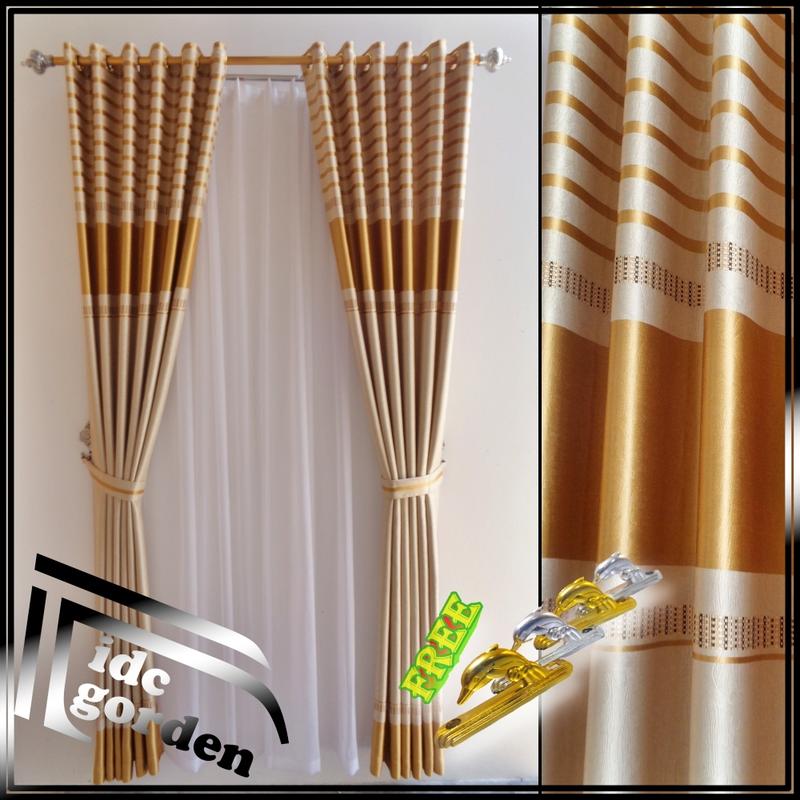gorden jendela rumah bahan blackout semi bludru motif embos model smokring 3