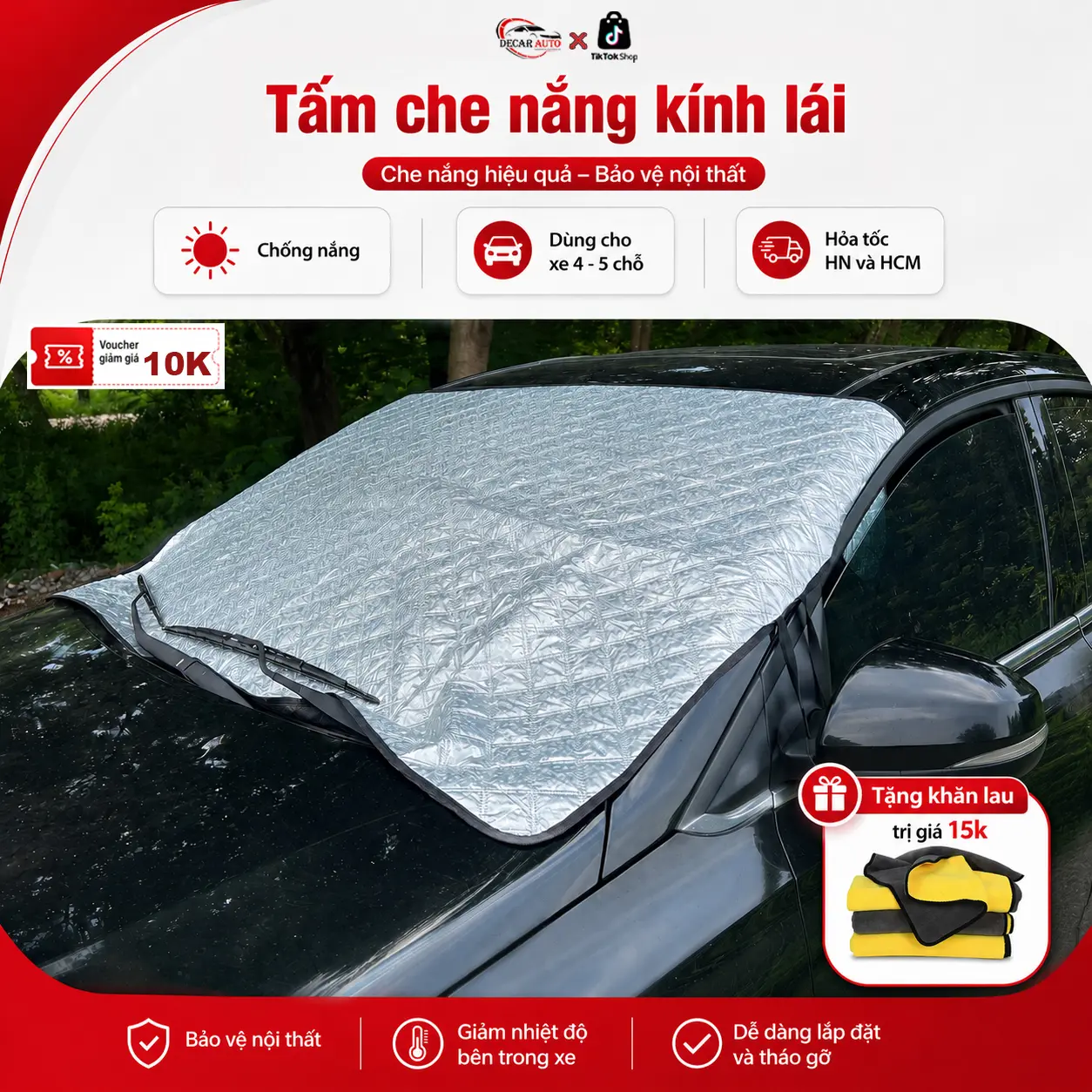 Tấm bạt che nắng kính lái ô tô, miếng che chắn thiết bị chống nắng bảo vệ kính lái nội thất xe hơi, oto