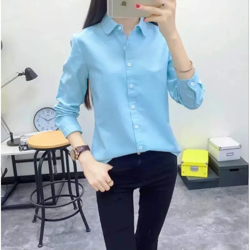 Kemeja Kerja/Kasual Basic Polos Wanita Casual Shakila Twill By Azka Collecion