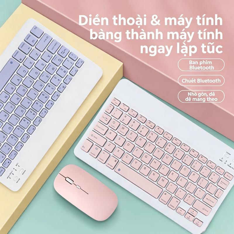 Bàn Phím Bluetooth Siêu Mỏng 10 Inch Và Chuột - Bộ Đôi Sử Dụng Cho Điện Thoại,…