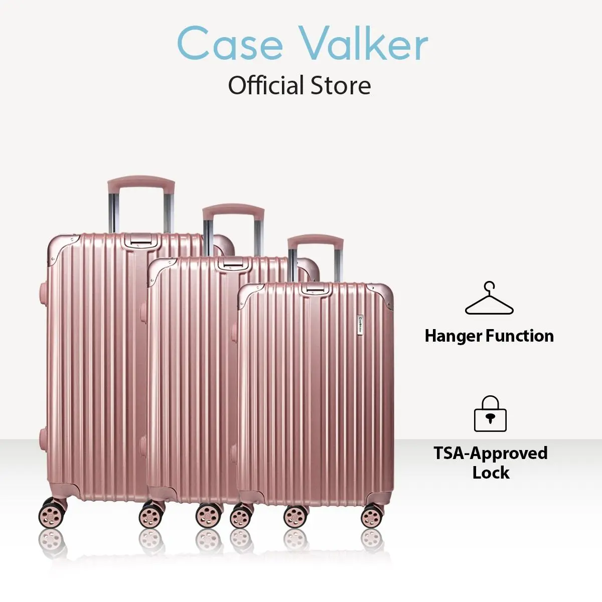 Case Valker Signature Flawless PC + ABS Hard Case Hanger Luggage Bag Suitcase TSA Lock ( (20"/24"/28"/2IN1/3IN1)