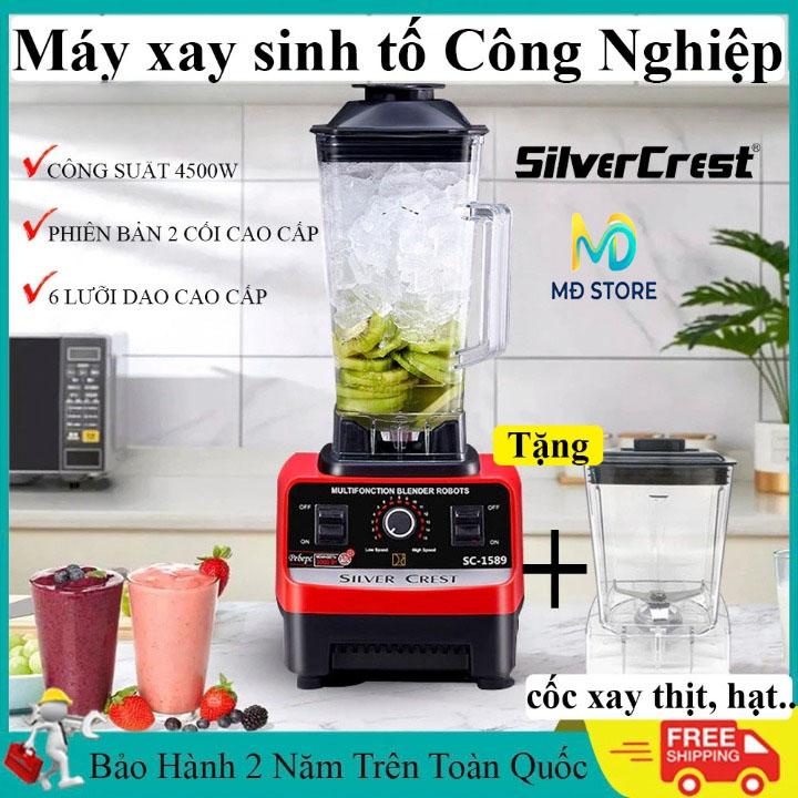 Máy Xay Sinh Tố Đa Năng 2 Cối, Máy Xay Công Nghiệp Công Suất 4500W, Động Cơ Lõi…