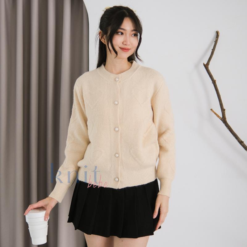 KNITBEBE - SOHEE Atasan Sweater Cardigan Rajut Motif Heart Knit Top 4