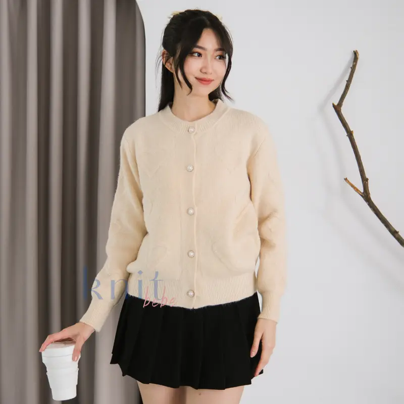 KNITBEBE - SOHEE Atasan Sweater Cardigan Rajut Motif Heart Knit Top 4
