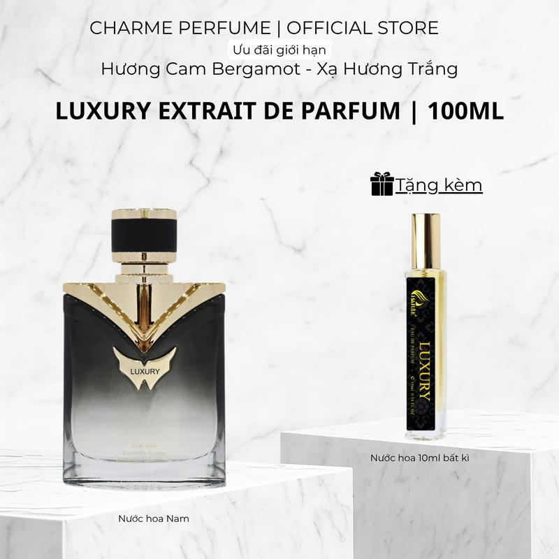   Mua 1 Tặng 1  Nước Hoa Nam Charme Luxury Tông Hoa Cỏ Sang Trọng Đẳng Cấp 100ml - Tăng Hàm Lượng Tinh Dầu Hương Gấp Đôi -  Cosmetic Perfume 