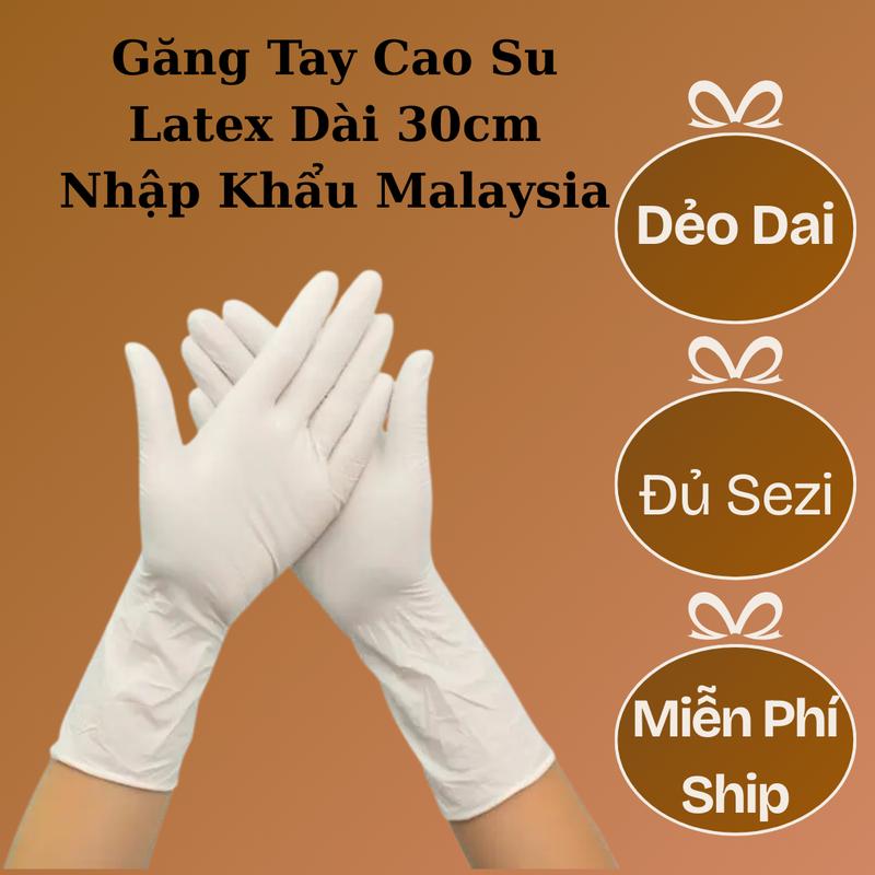 1 kg găng tay cao su, Bao tay cao su y tế latex dài 30cm nhập khẩu malaysia dùng trong spa thẩm mỹ cắt tóc gội đầu , vệ sinh làm vườn làm nông nghiệp. bán hàng ớ chợ Rửa Bát