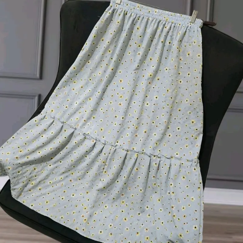 Rok Susun Korea Style Motif Bunga Kecil Cantik Kekinian Formal Wanita Nyaman Pesta Panjang 8