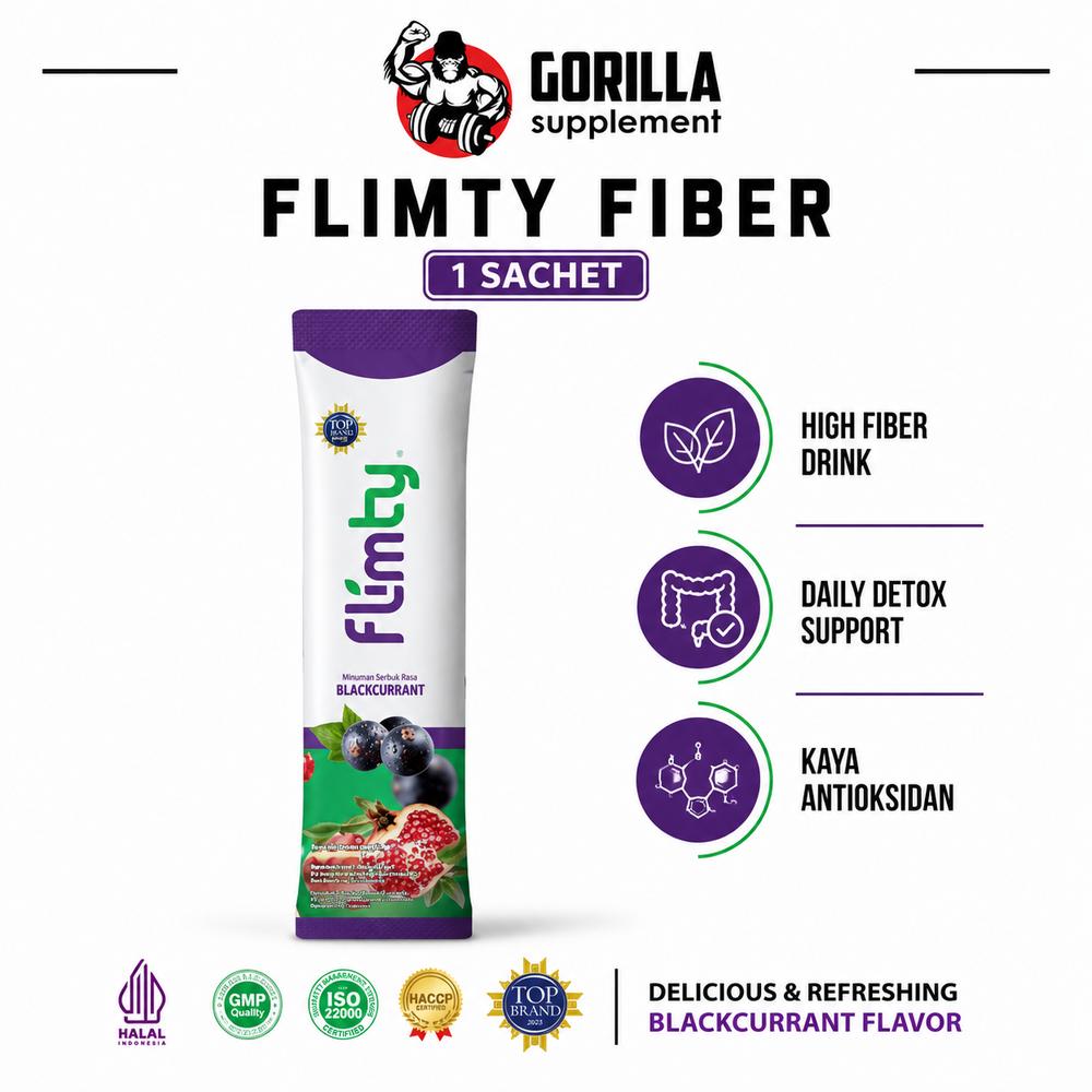 FLIMTY Fiber 1 Sachet - Suplemen Detox BPOM & HALAL