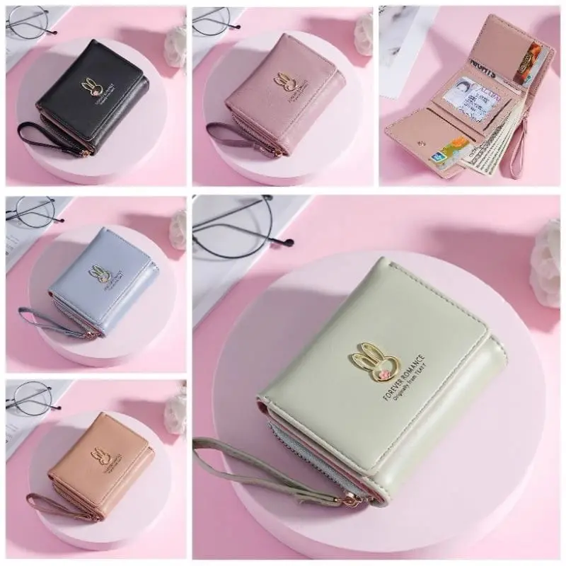 JJ 1560 Dompet Lipat Relesting Wanita Motif Kelinci Import