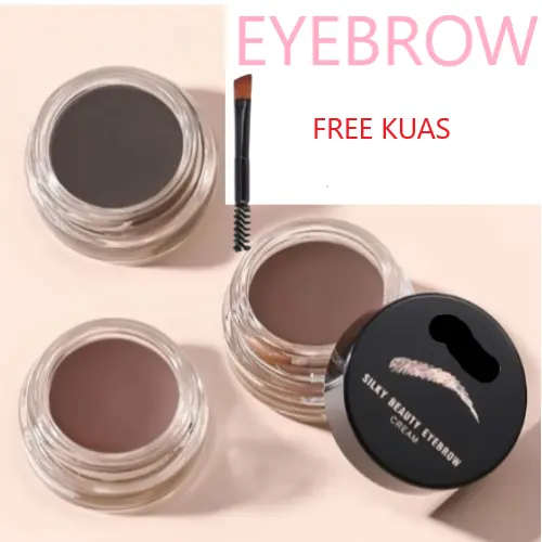 6504 -Eyebrow Cream – Krim Alis Lembut, Natural & Tahan Lama! FREE KUAS