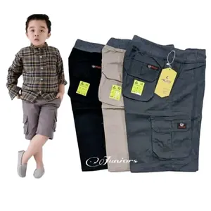 celana pendek cargo anak laki-laki usia 1-13 tahun Katun