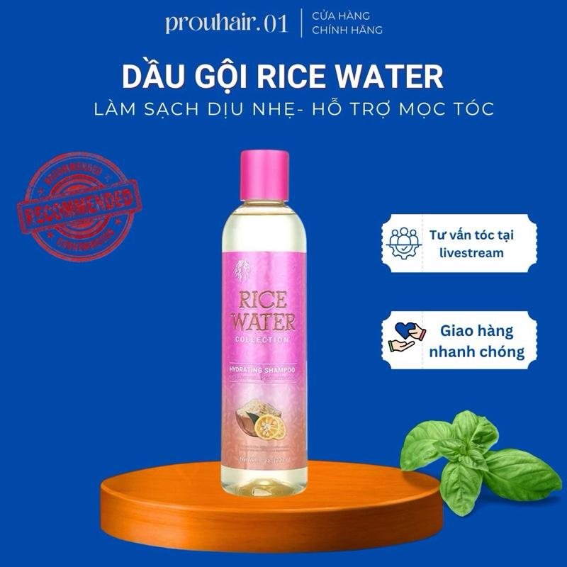   PROUHAIR  DẦU GỘI RICE WATER Hydrating Shampoo Làm Sạch Dịu Nhẹ Hỗ Trợ Mọc Tóc Không Sulfate Paraben Silicone 