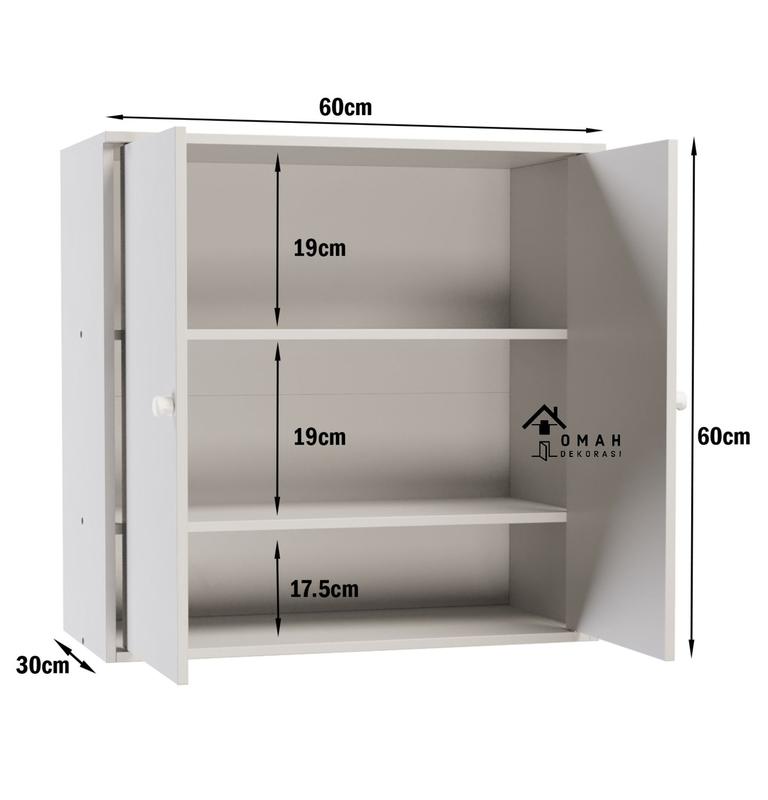 Rak Dapur Serbaguna 2 Pintu Minimalis Rak Dapur Serbaguna Tempel dinding Gantung Multifungsi Lemari Dapur Bersih omah dekorasi Furniture 056L 6