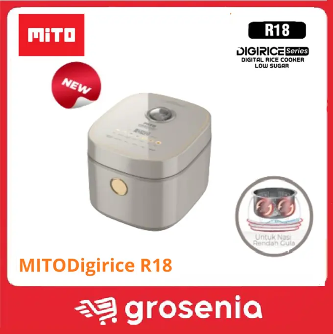MITO Digital Rice Cooker Low Sugar 8in1 1.8 Liter Digirice R18