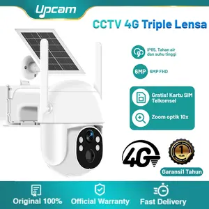 UPCAM CCTV Tenaga Surya 4G Kamera 3MP PTZ Baterai 10500mAh Untuk Lokasi Tanpa Listrik & WiFi