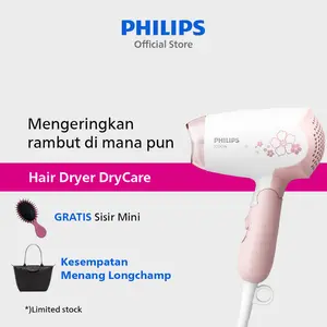 Philips | Hair Dryer DryCare | Pengering Rambut | DryCare 400 W dengan 2 Setelan Pengeringan & Angin Dingin | Pink | HP8108/02
