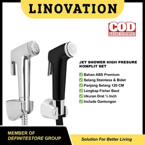 Jet Shower Closet Bidet Toilet Jet Washer Kepala Jet Shower Selang Kloset Semprotan Toilet Bidet Shower Jet Shower Toilet ABS Premium Warna Warni Komplit Set 1/2 Inch bidets toilets duduk kamar mandi full Wc Karet Keran Putih