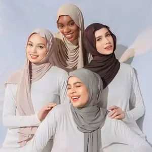 Pashmina Kaos Rayon Premium - Pashmina Rayon - Pashmina  Panjang Premium (Turkey Shawl) - Pashmina Meleyot -  Jilbab Muslim Wanita Turki