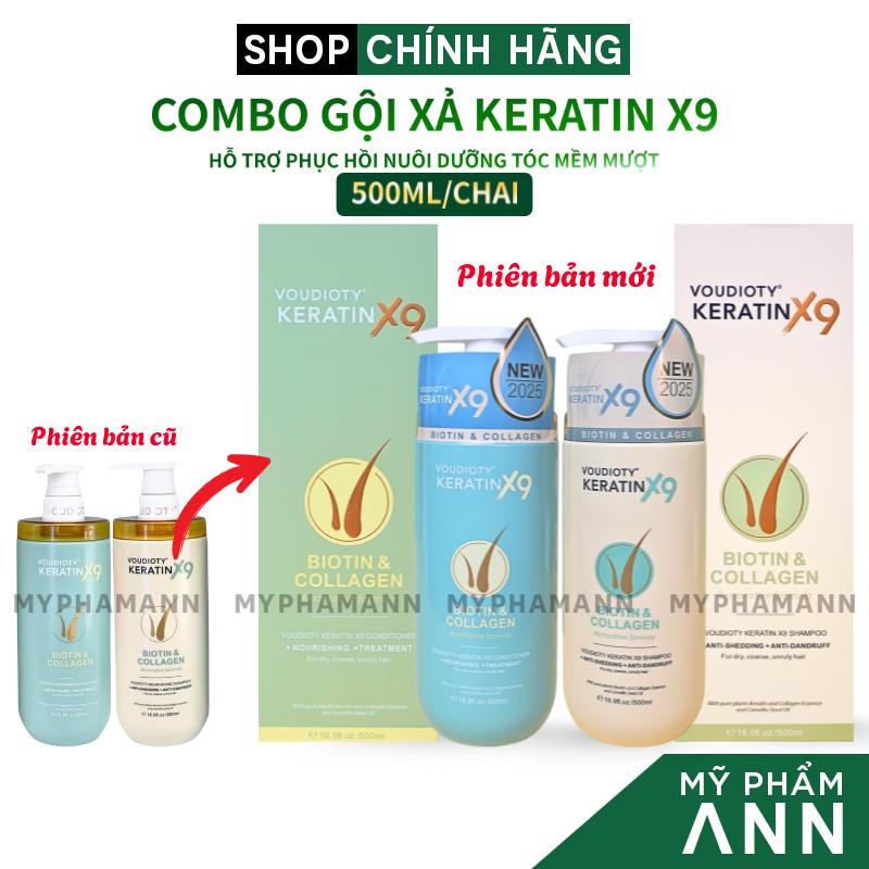 Giá 1xx Bộ Là Giả Bộ Dầu Gội Xả Biotin Collagen Keratin x9 Chính Hãng Chăm Sóc Phục Hồi Tóc Chắc Khỏe Mềm Mượt 500ml - Phiên Bản Mới 2025