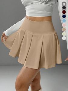Conjunto de falda mini plisada de cintura alta para mujer, faldas cortas deportivas y casuales bonitas, ropa de verano para mujer, tela kint ajustada, con un grosor moderado