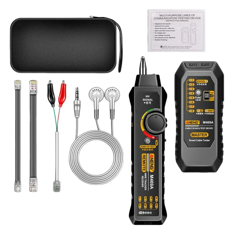 Máy kiểm tra cáp mạng, theo dõi dây RJ45 + RJ11, công cụ kiểm tra dây, công cụ tìm đường dây, cho Cat quang, công tắc cáp điện thoại, cáp mạng 2