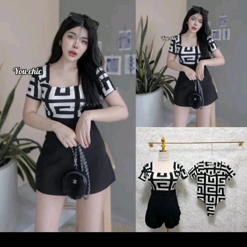 atasan bodysuit lengan pendek cotton strach halus wanita 3