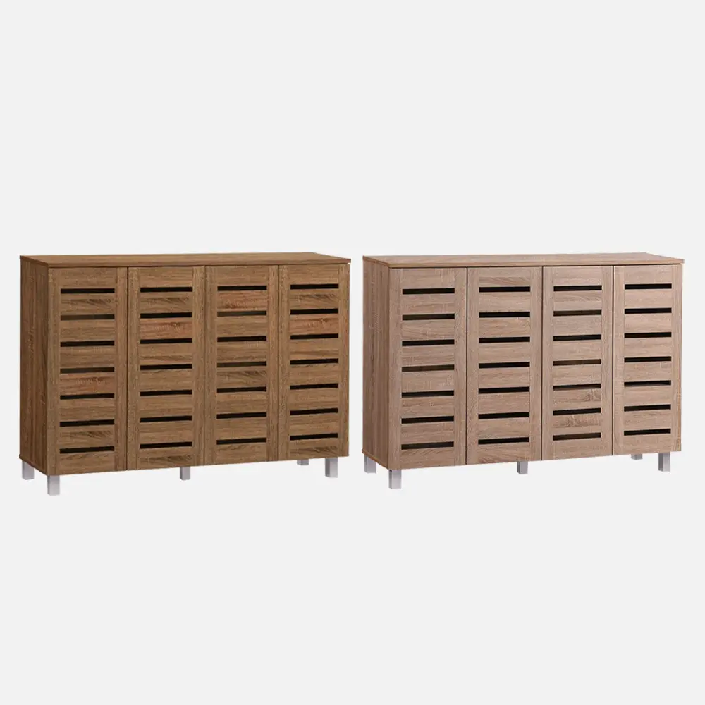 VHIVE Vegas 4 Door 1.2m Shoe Cabinet - 120cm 4 Ventilation Doors 4 Tiers Rack Storage Cupboard