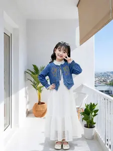 Gamis Shakila 3 in 1 Bordir Kupu-Kupu Timbul Anak Perempuan Modern 3 - 10 Tahun Model Rompi Lepas Jeans Bunga Brukat Mix Shakila Kombi Brukat Anak Muslimah Usia 3 - 10 Tahun Gamis Kekinian Lengan Panjang Baju Muslim Anak Perempuan Lebaran 2026