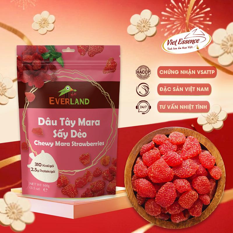 Dâu Tây Mara Sấy Dẻo Everland - Dâu Tây Sấy Dẻo Dai Thơm Tự Nhiên 150gr