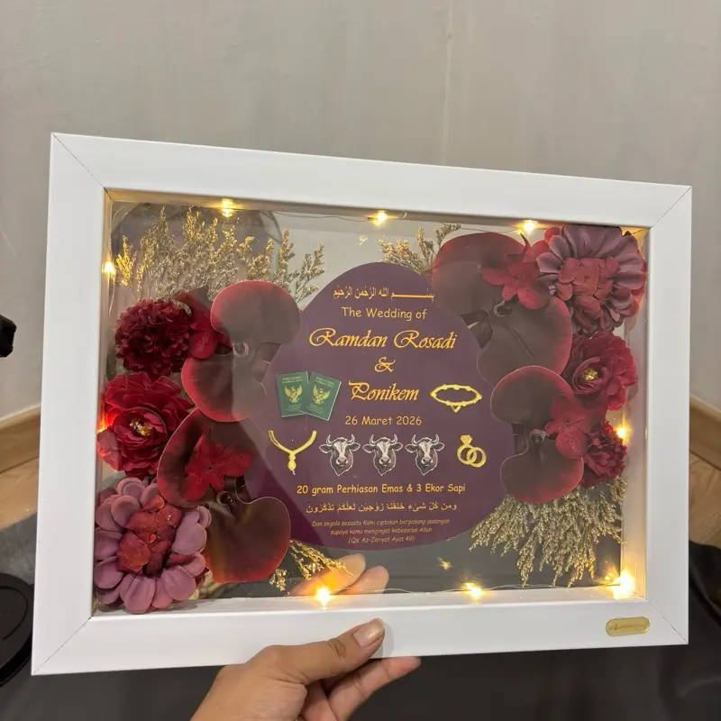 Mahar Pernikahan Aesthetic 30x40 30x35 Mahar Akrilik Dome Minimalis