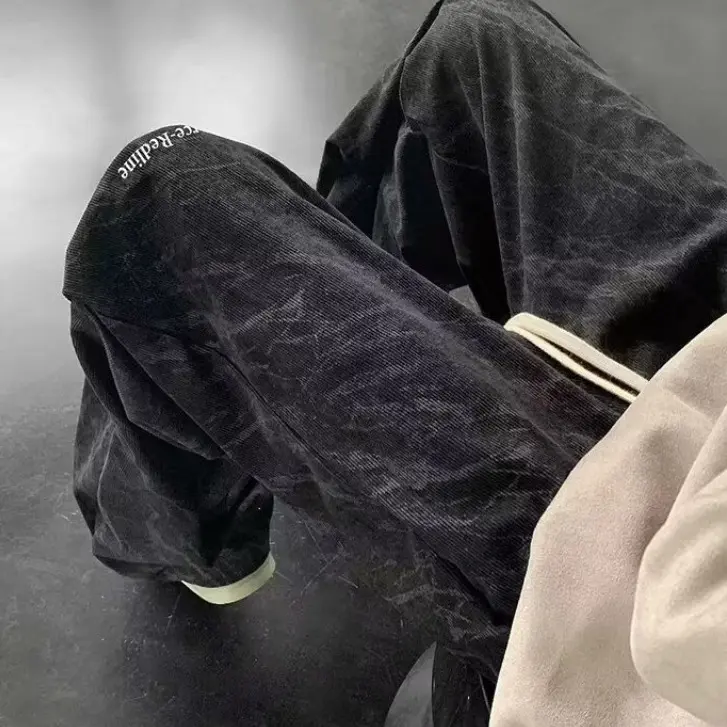 Quần Nam, Thiết Kế Graffiti Mùa Hè, Thời Trang, Cá Tính, Quần Thường Ngày Màu Trơn Quần Ống Rộng Menswear Pants 4