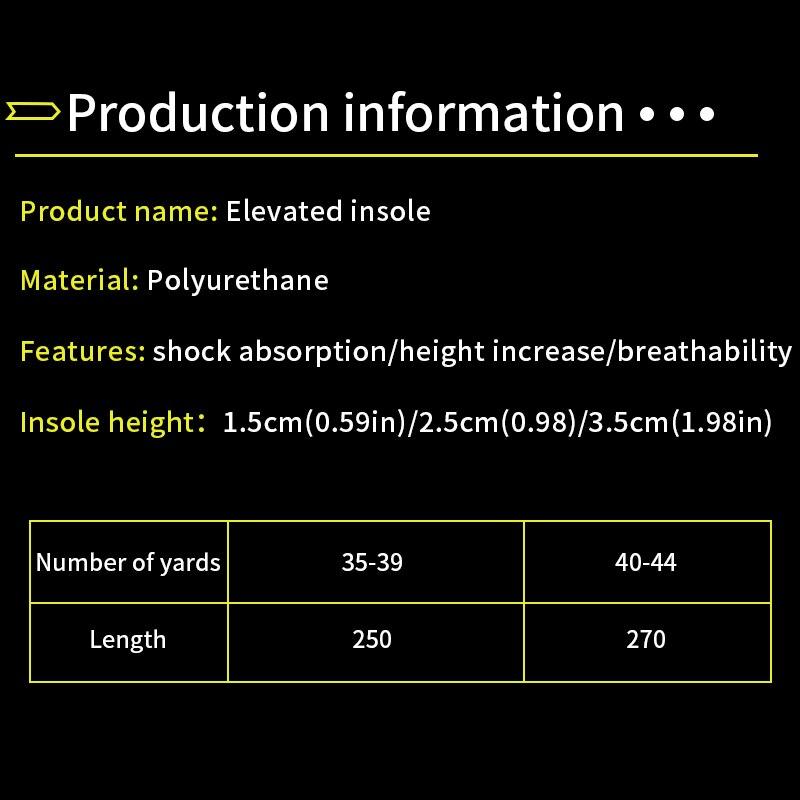 Product Introduction of 1Pair Height Increase Insoles Green PU Shoes Sole Soft Elasticity Pad Breathable Comfortable for Men Women Feet Care Insoles 4