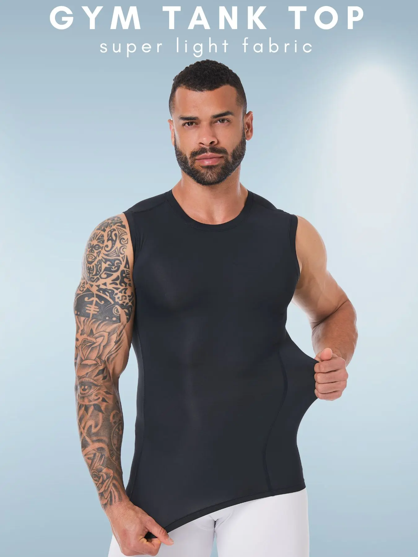 Super Light Men's Athletic Compression Muscle Shirt,Quick Dry Training Sports GYM Running Tank Tops For Men