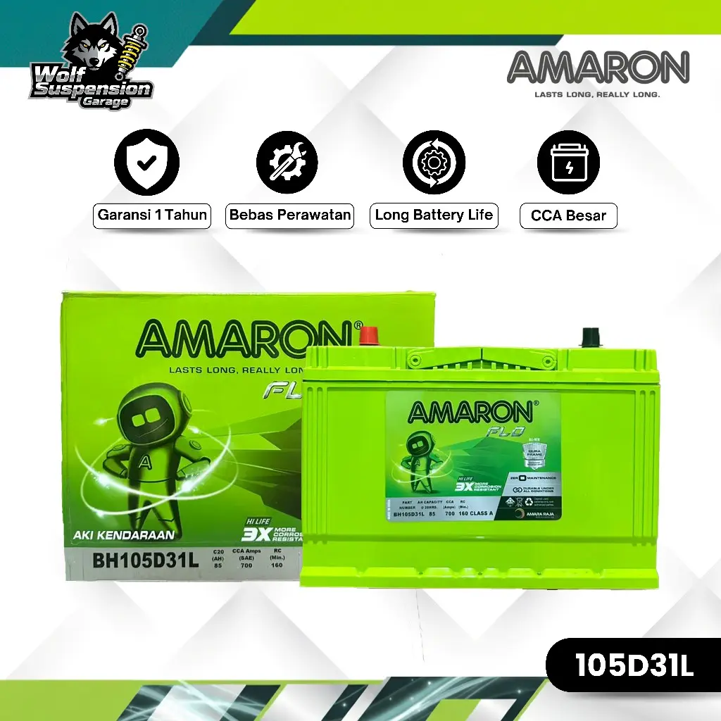 Amaron Hi Life Flo Aki Mobil Suzuki Jimny 5 Door 105D31L / NX120-7L 12V / 85Ah Aki Kering