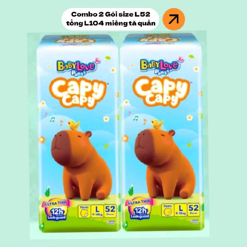 COMBO 2 gói Tã quần Baby Love Capy đủ size M60 52 xl48 xxl44 XXXl34 Loại A bỉm cho bé 100 miếng bỉm thấm hút tốt cho bé nhiều miếng