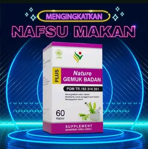 Obat Gemuk Nature Herbal BPOM 60 Kapsul Vitamin Suplemen Penggemuk Badan Permanen Penambah Nafsu Makan Pria Wanita