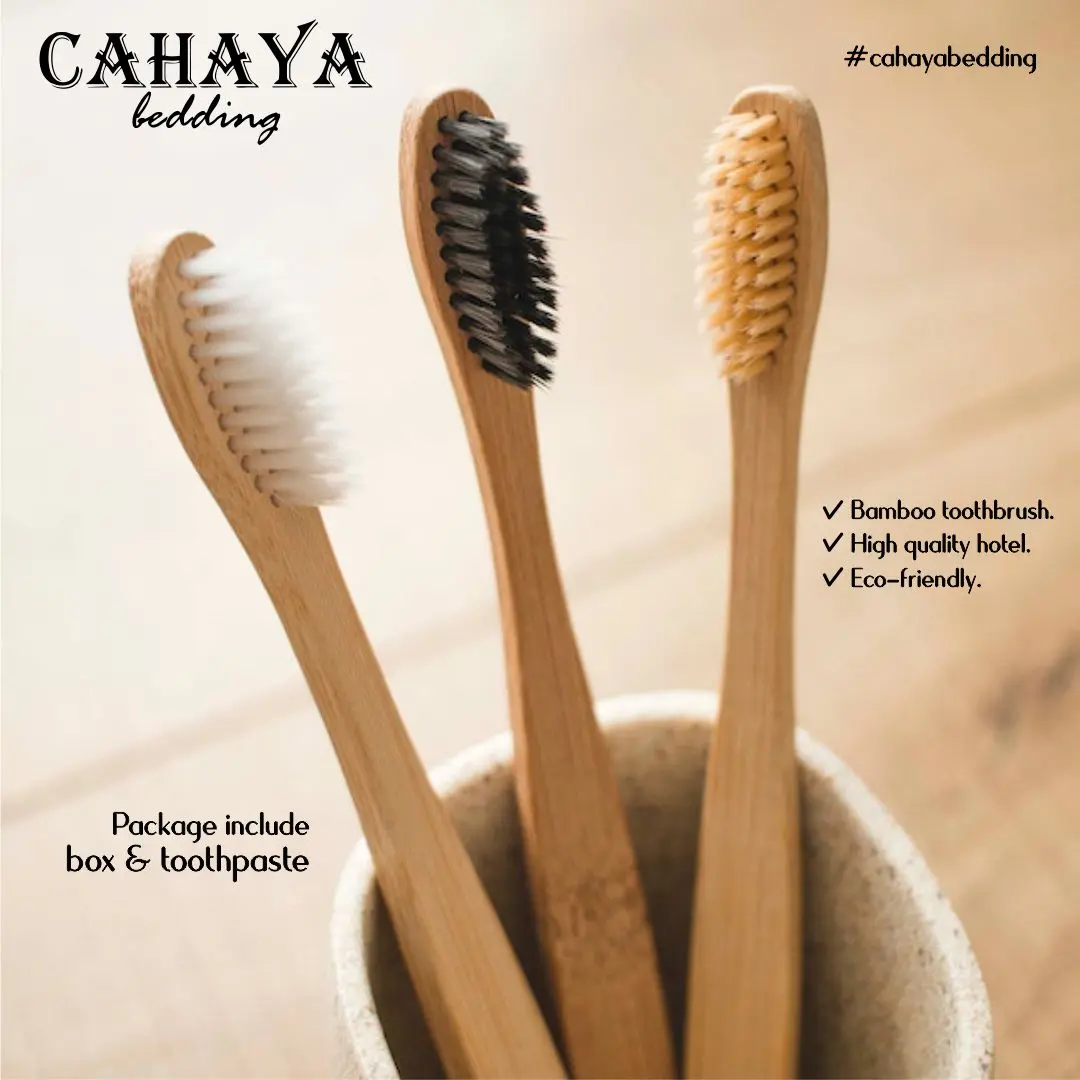 Set Box Bamboo Toothbrush/ Sikat Gigi Bambu Eco Friendly