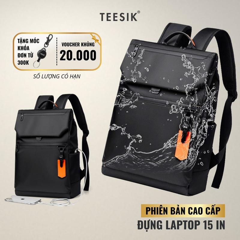 Balo cho nam TEE SIK balo nữ đi học chống thấm nước ngăn đựng Túi laptop 15 in balo có cổng sạc đeo vai backbag BL07 ba lô