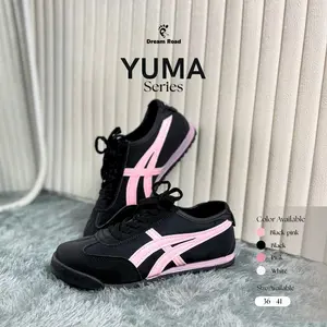 (SportyFemme) Yuma-Javiera Sepatu wanita elegant style kekinian Sneakers moderen - Pink, Hitam, Putih
