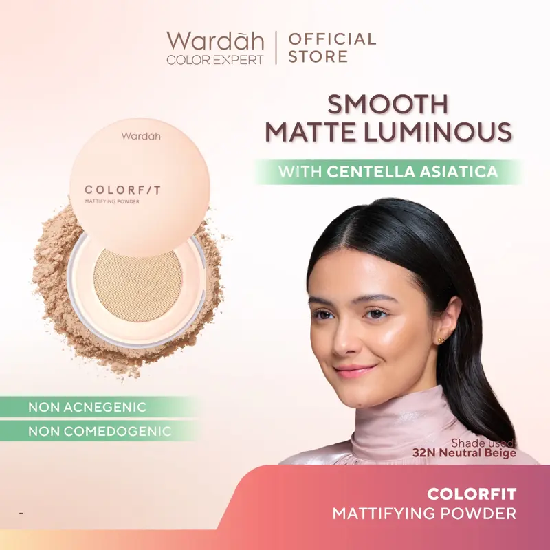 Wardah Colorfit Mattifying Powder - Bedak Tabur Dengan SPF 30PA++ dan Oil Control Hingga 12 Jam - Trasnferproof dengan Hasil Akhir Natural dan Halus - Cocok Dipakai dengan Cushion 0