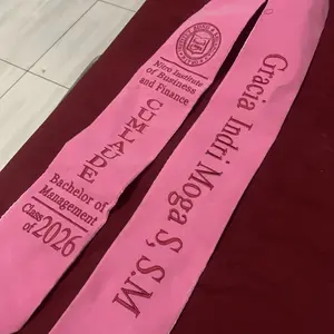 Selempang Wisuda / Selendang Wisuda Custom Nama – Graduation Sash beludru dan satin premium