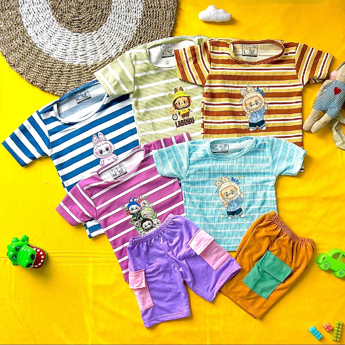 (paket 6pcs) Stelan Labubu salur cargo anak fashion