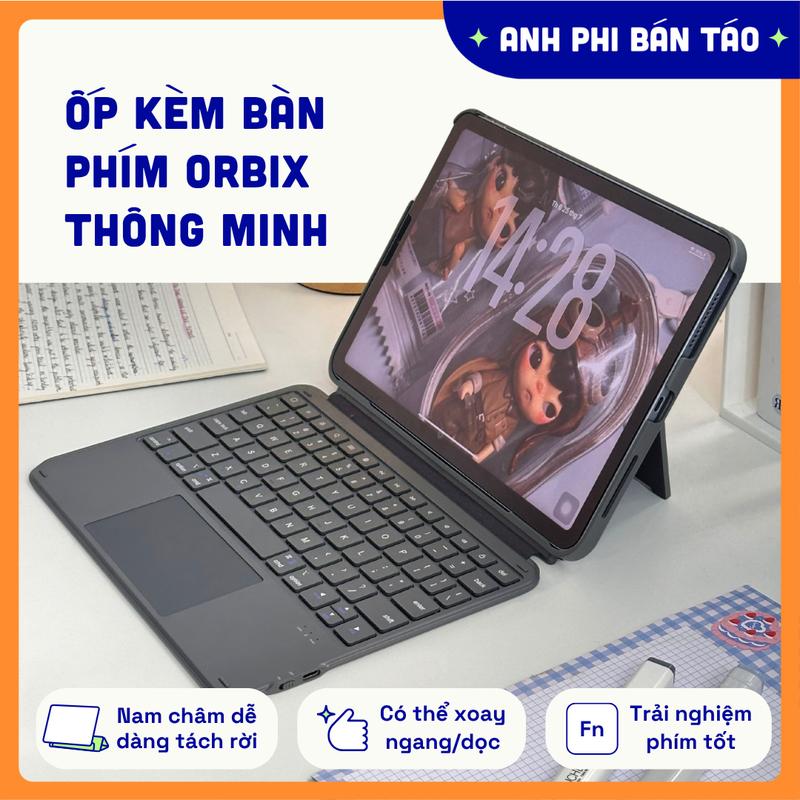   Deal Livestream   Tặng khăn lau màn Microfiber  Ốp bao da bàn phím nam châm kèm trackpad Orbix cho máy tính bảng 