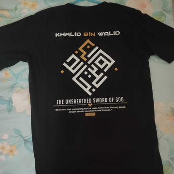 Product Review of Kepswah Official - Kaos Khalid Bin Walid Kaligrafi - Baju Sahabat Nabi Dakwah Muslim Islami - T-Shirt Combed 24s Pria Unisex from R**d 0